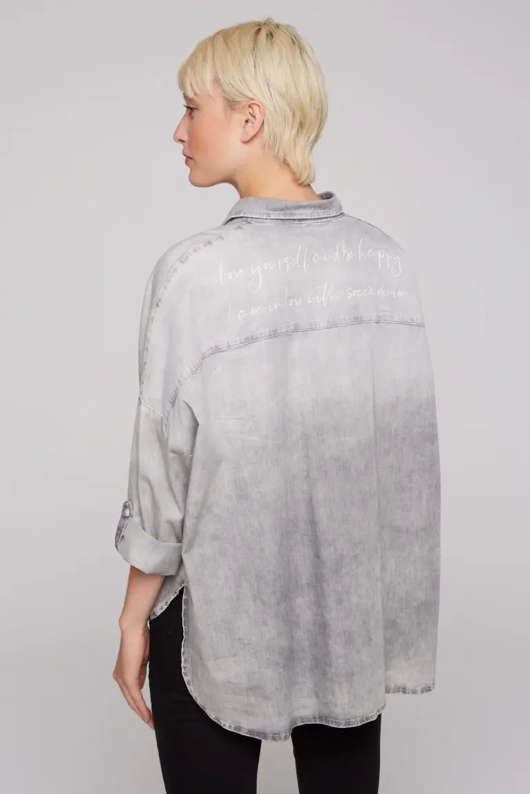рубашка denim light grey bleached