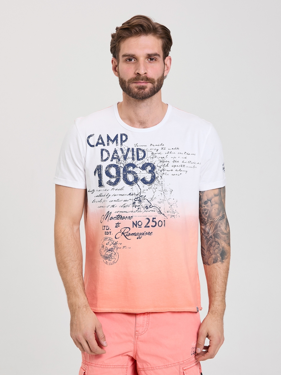 футболка dipdye opticwhite / peach red