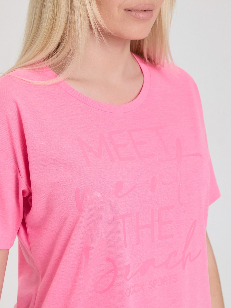 футболка oversize beach pink