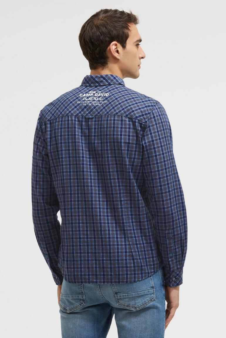 рубашка muscle fit blue navy