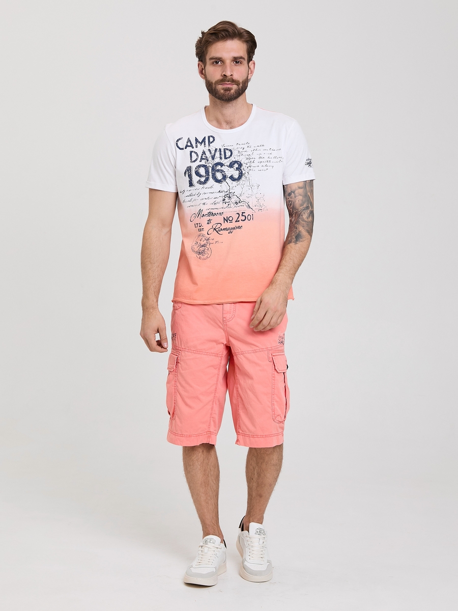 футболка dipdye opticwhite / peach red