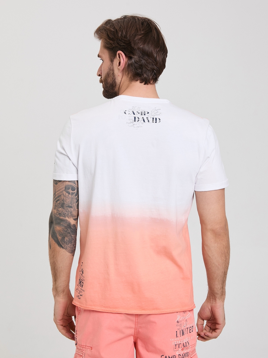 футболка dipdye opticwhite / peach red
