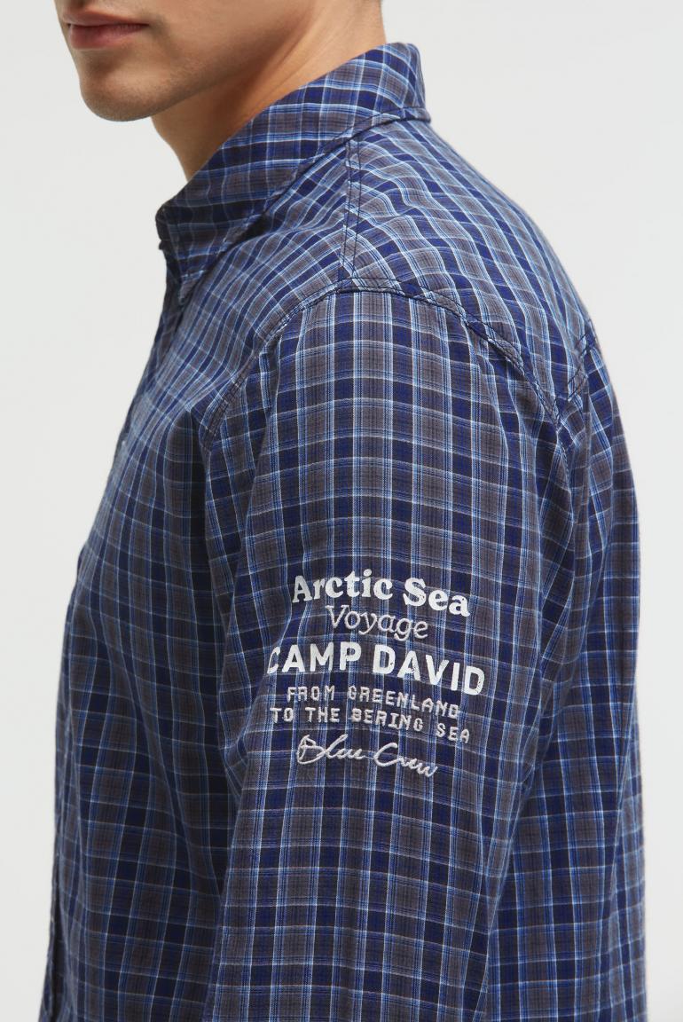 рубашка muscle fit blue navy