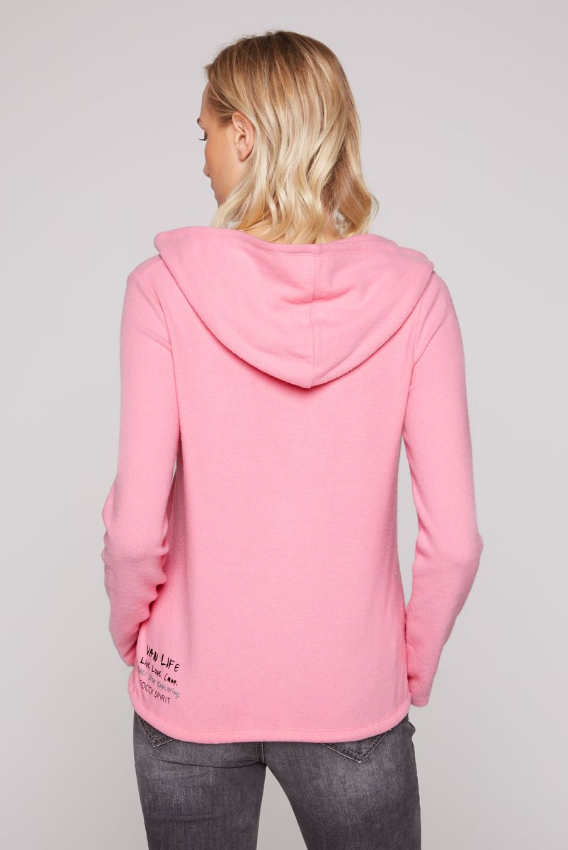 пуловер с капюшоном crystal pink melange