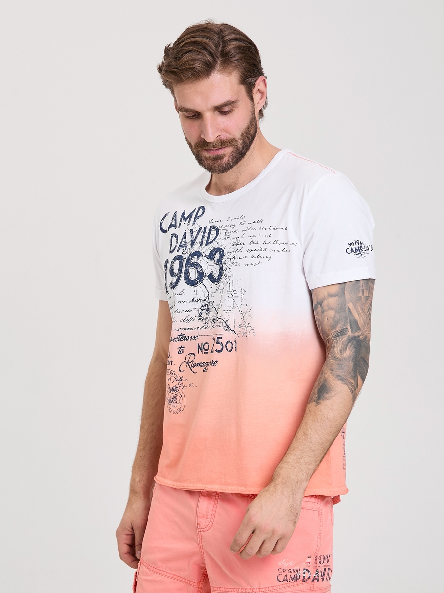 футболка dipdye opticwhite / peach red