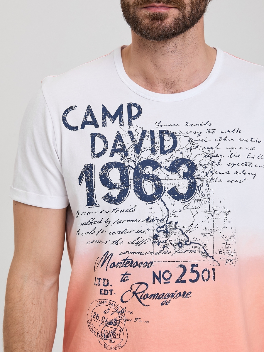 футболка dipdye opticwhite / peach red