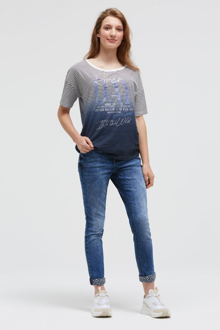 футболка dip dye ivory / blue navy