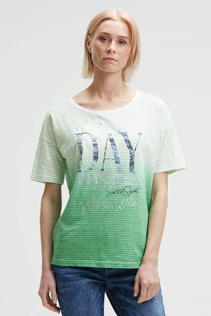 футболка dip dye ivory / milky green