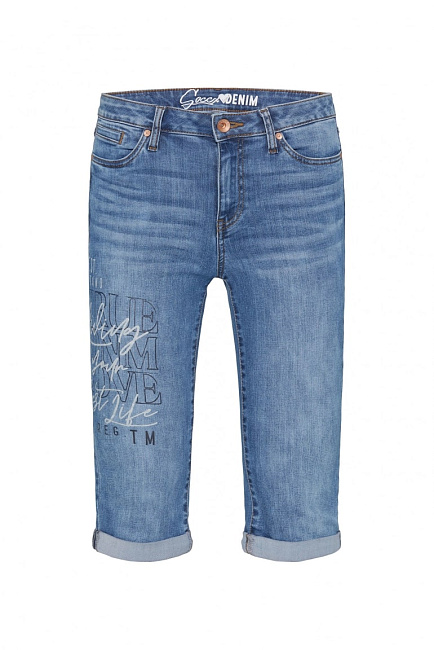 бермуды RO:MY  mid blue printed