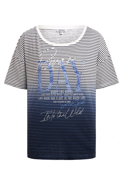 футболка dip dye ivory / blue navy