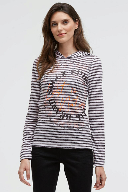 лонгслив ivory / black