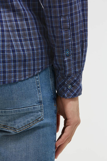 рубашка muscle fit blue navy