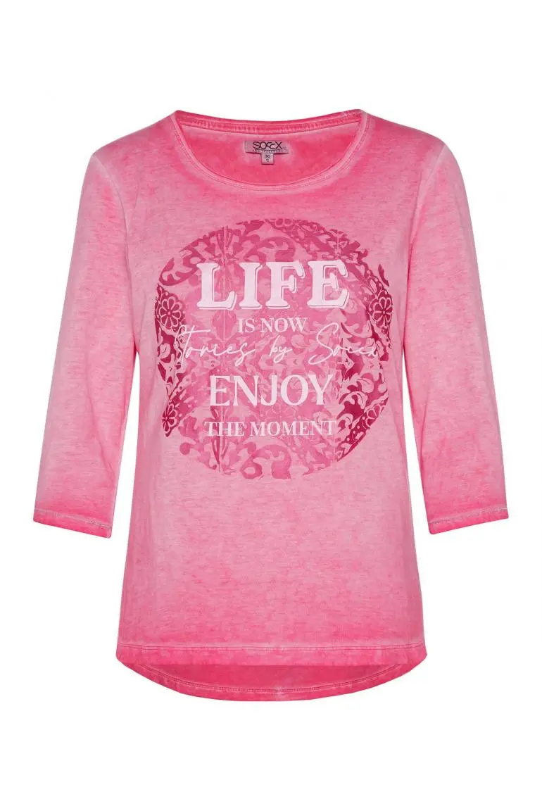 футболка 3/4 happy pink
