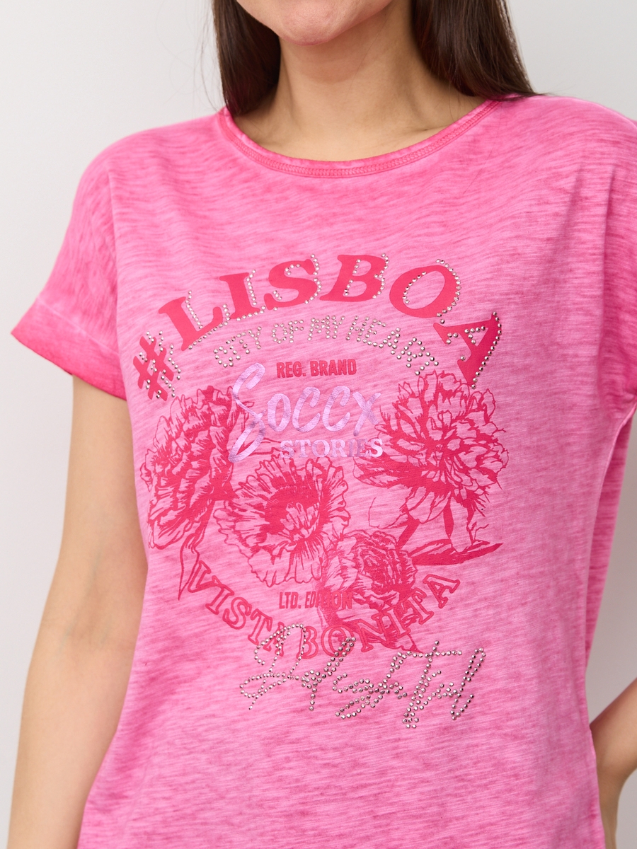 футболка oversize happy pink